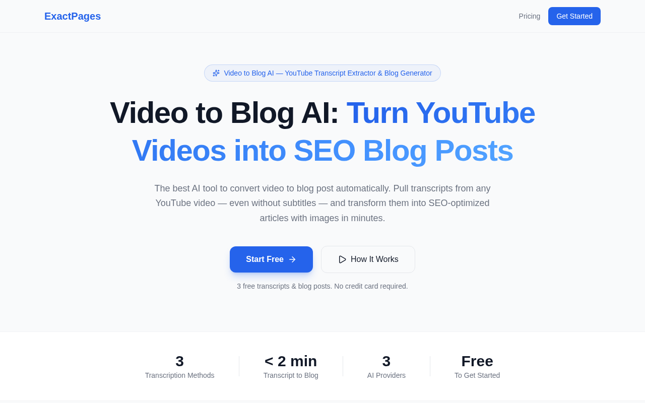 ExactPages homepage