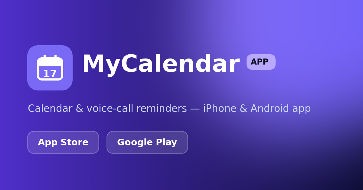 MyCalendar App — Calendar & Voice Reminders on Mobile