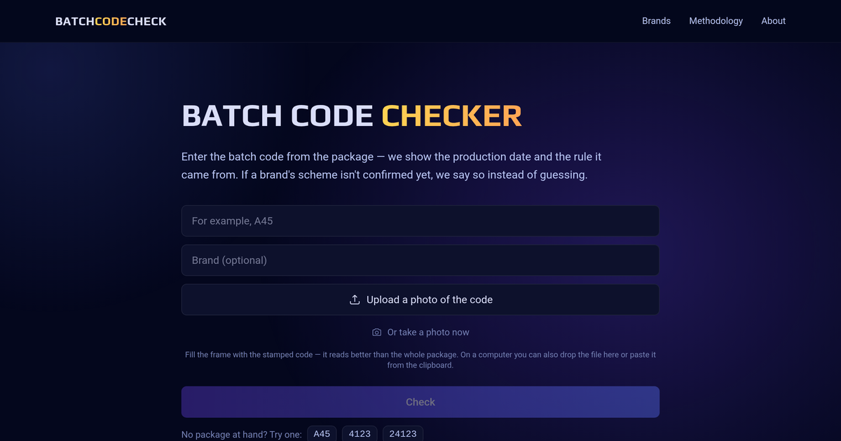 BatchCodeCheck — Cosmetics Batch Code Decoder